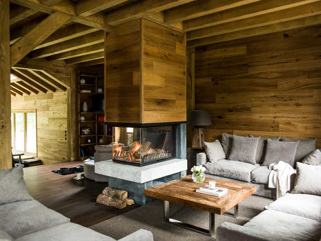 Chalet contemporain aménagé par un architecte d'interieur à Chamonix