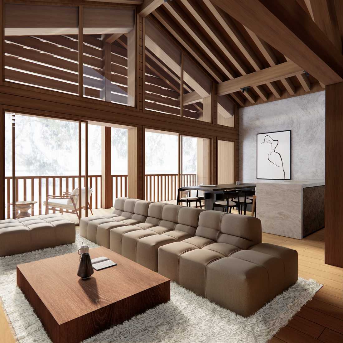 Appartement contemporain en duplex dans un chalet